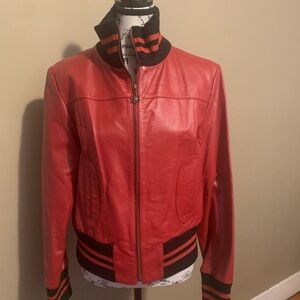 Leather , jacket , medium size . Super cute